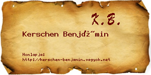 Kerschen Benjámin névjegykártya
